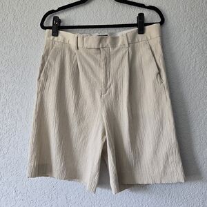 Asos Mens 34 Gauzy‎ Textured Ivory Shorts